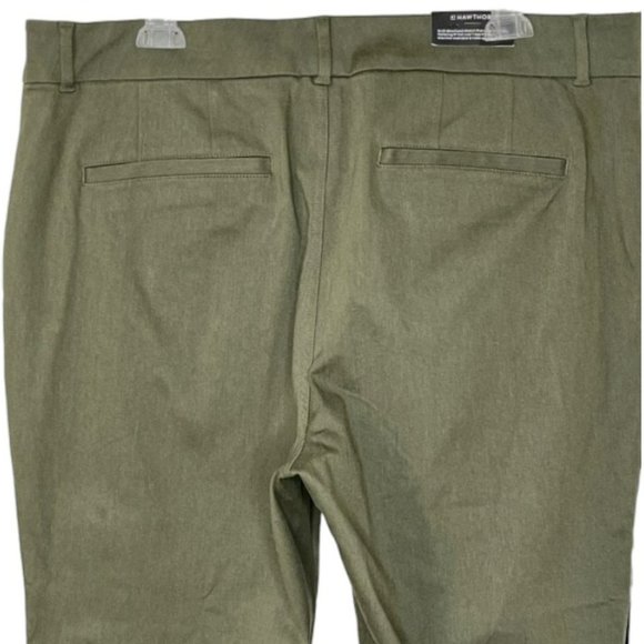 41 Hawthorn Francis Straight Leg Cotton Blend Ankle Pants - Olive Green - 22W - Picture 6 of 12